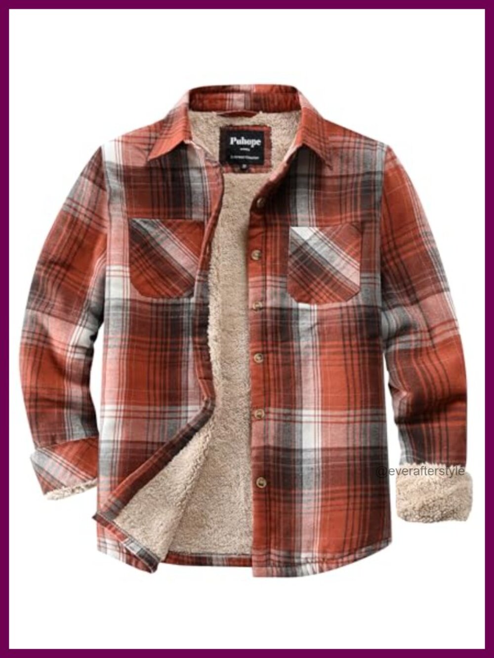 Womens Sherpa Lined Fleece Plaid Button Down Shirt Jacket Cotton Casual